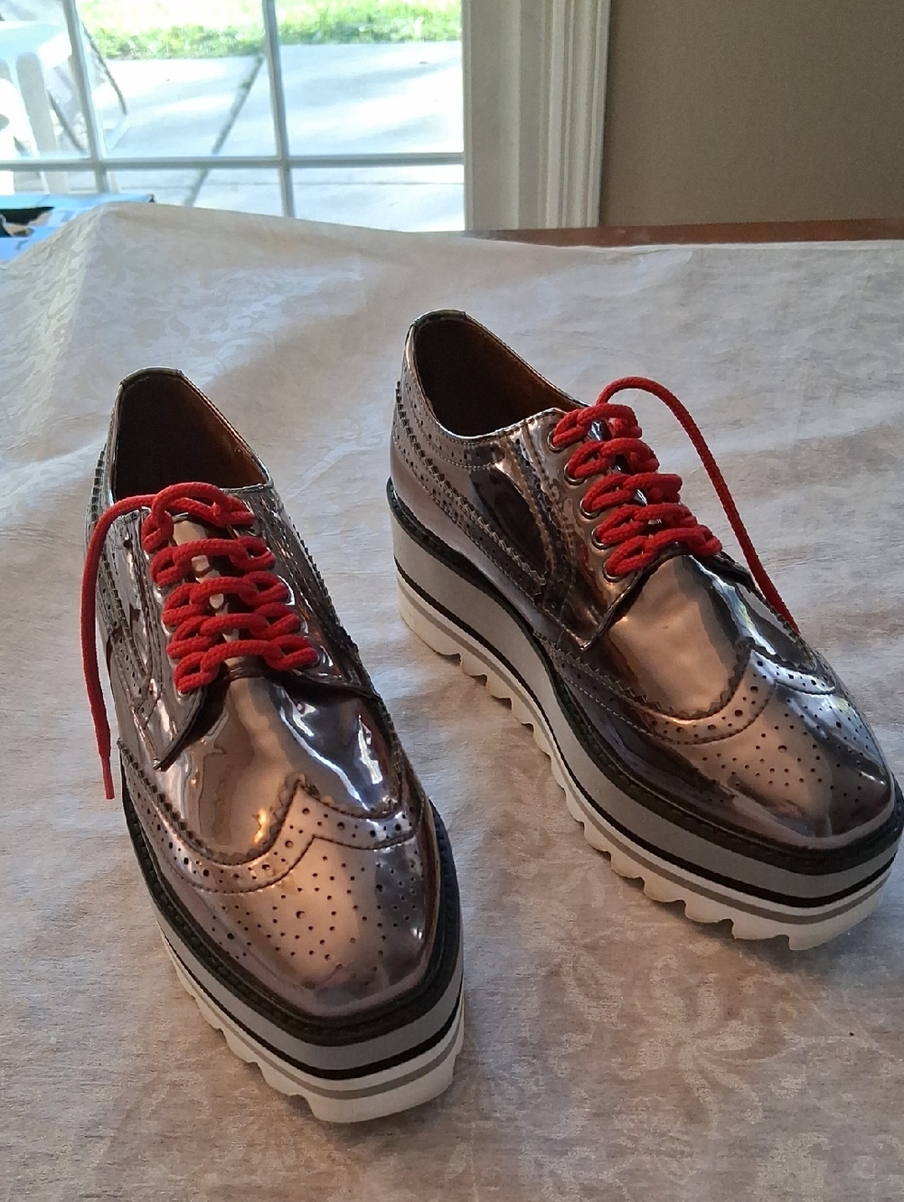 Jeffery Campbell Size 8 Metallic Lug Sneakers